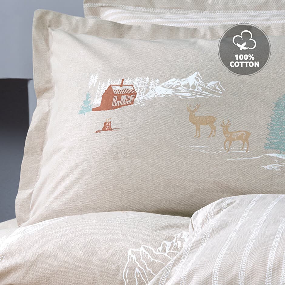 Yataş Bedding Mateo - King Size 
1- Duvet Cover: 220 x 240 cm
2- Flat Sheet: 240 x 280 cm
3- Pillowcases: 50 x 70 cm (Includes 2 Pieces) (Beige) 3