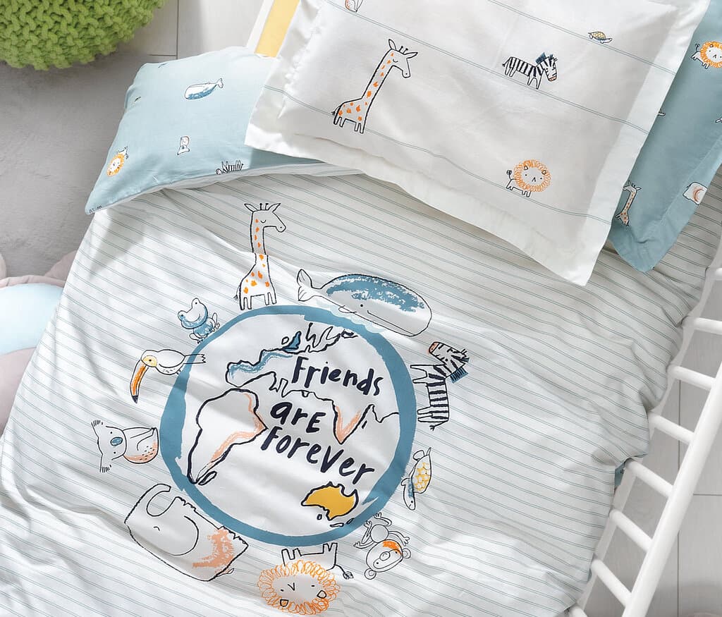 Yataş Bedding Baby RNF Duvet Cover Set - Friends - Duvet Cover: 100x150, Sheet: 120x190, Pillowcase: 35x45 cm (Multi-Color) 2