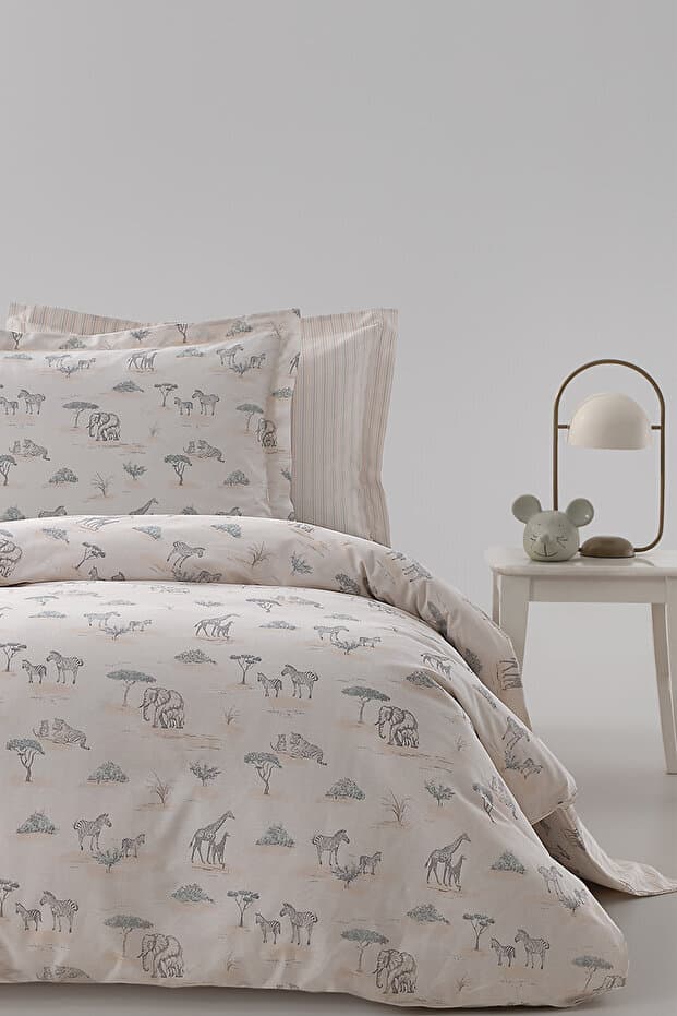 Yataş Bedding Baby Bonni Duvet Set - Beige - Duvet Cover: 100x150, Sheet: 120x190, Pillowcase: 35x45 cm (Beige) 1