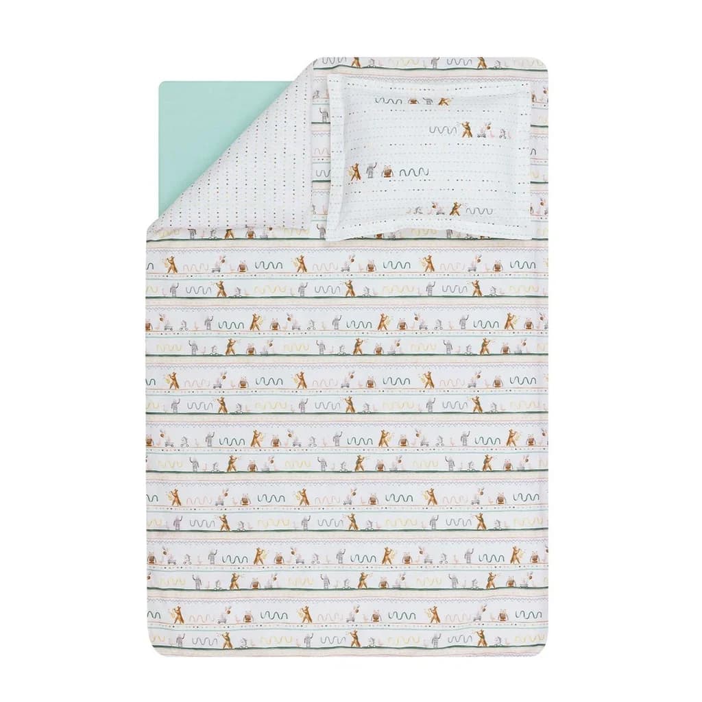Yataş Bedding Baby Nutta Duvet Cover Set - Sage Green - Duvet Cover: 100x150, Sheet: 120x190, Pillowcase: 35x45 cm (Sage Green) 3