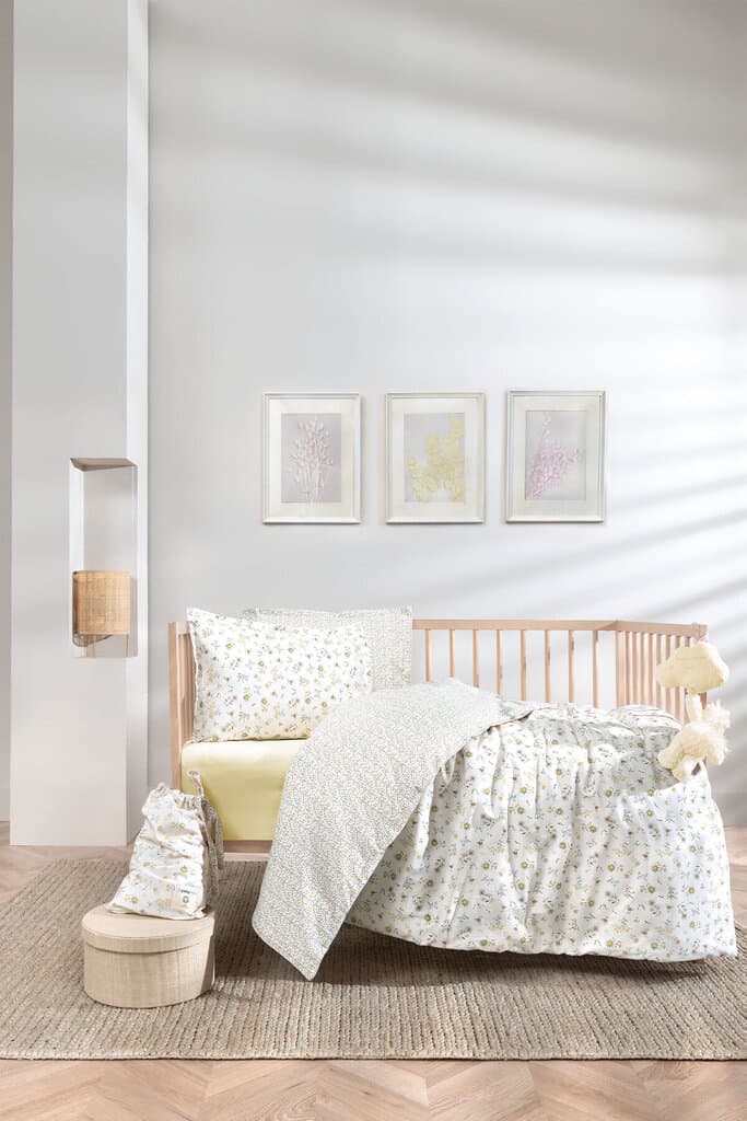 Yataş Bedding Baby Hermal Organic Ranforce Duvet Cover Set - Yellow - Duvet Cover: 100x150, Sheet: 120x190, Pillowcase: 35x45 cm (Yellow) 1