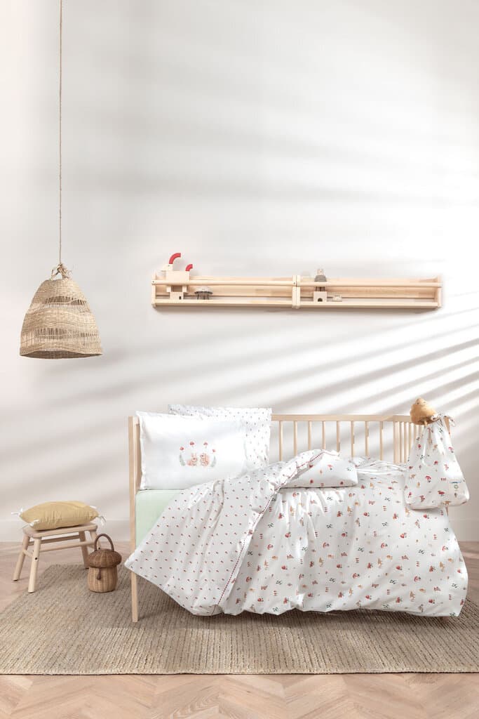 Yataş Bedding Baby Maples Organic Ranforce Duvet Cover Set - Ecru - Duvet Cover: 100x150, Sheet: 120x190, Pillowcase: 35x45 cm (Ecru) 1