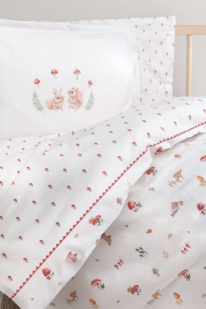 Yataş Bedding Baby Maples Organic Ranforce Duvet Cover Set - Ecru - Duvet Cover: 100x150, Sheet: 120x190, Pillowcase: 35x45 cm (Ecru) 4
