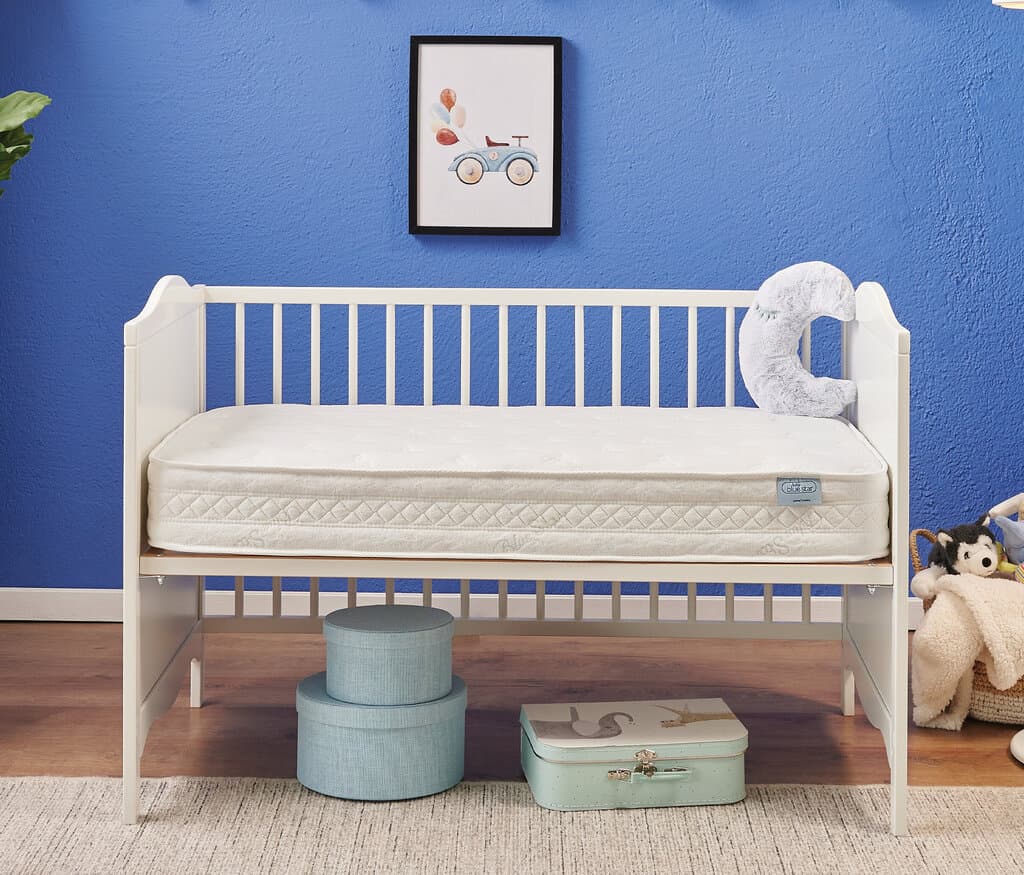 Yataş Bedding 060X120 Baby Blue Star Spring Mattress - 60x120 cm (White) 1