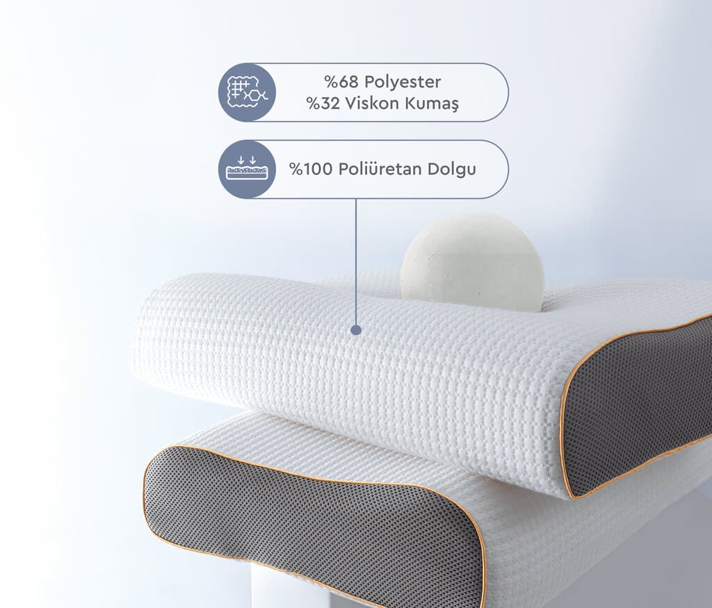 Yataş Bedding Visco Therapy Neck Pillow 40X60 - 40x60 cm (White) 3