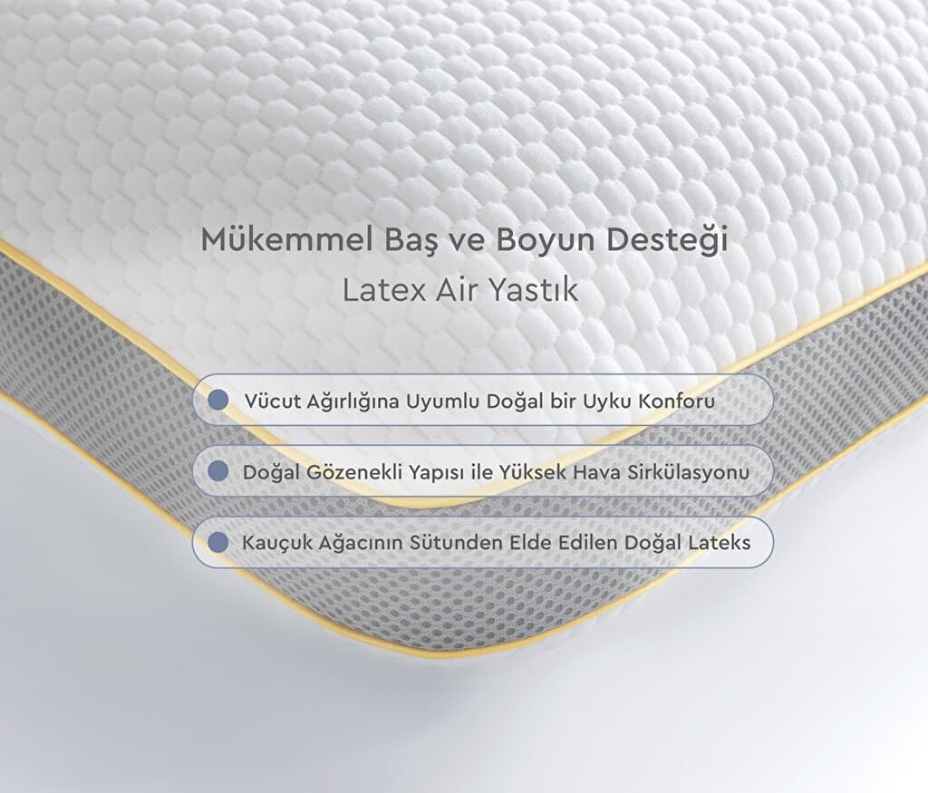 Yataş Bedding Latex Air Pillow - 40x60x14 cm (White) 3