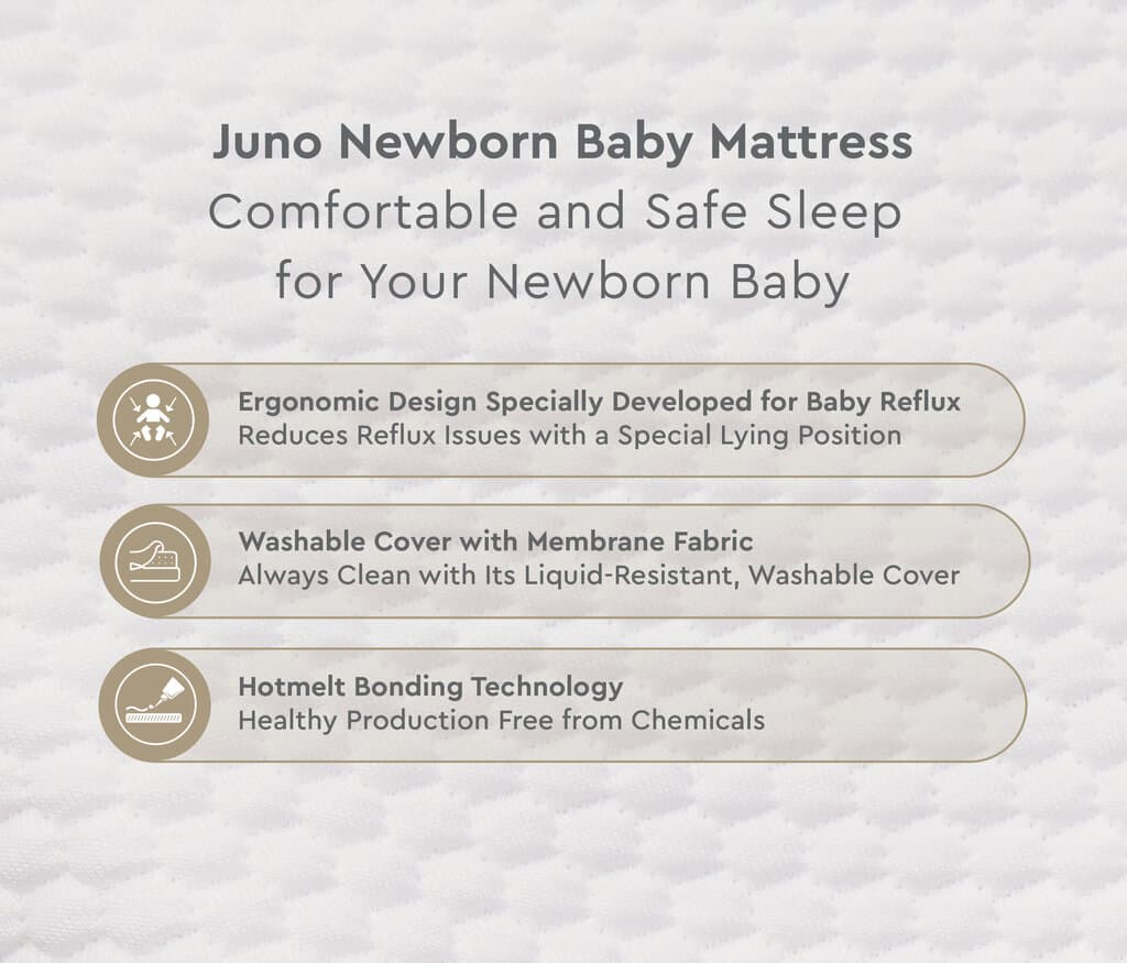 Yataş Bedding Juno Newborn Baby Mattress - 40x80x24 cm (White) 6