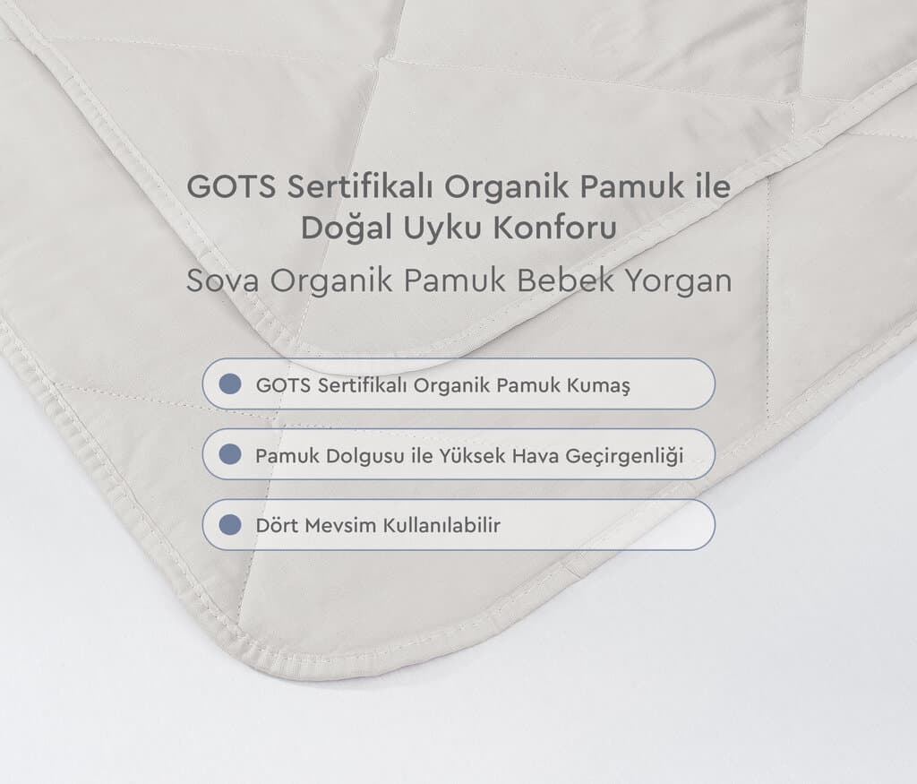 Yataş Bedding 095X145 Sova Organic Cotton Quilt - 95x145 cm (White) 3