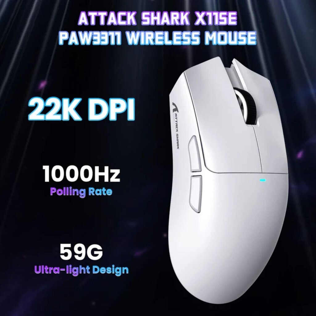 ATTACK SHARK X11SE Wireless Gaming Mouse (White) 2