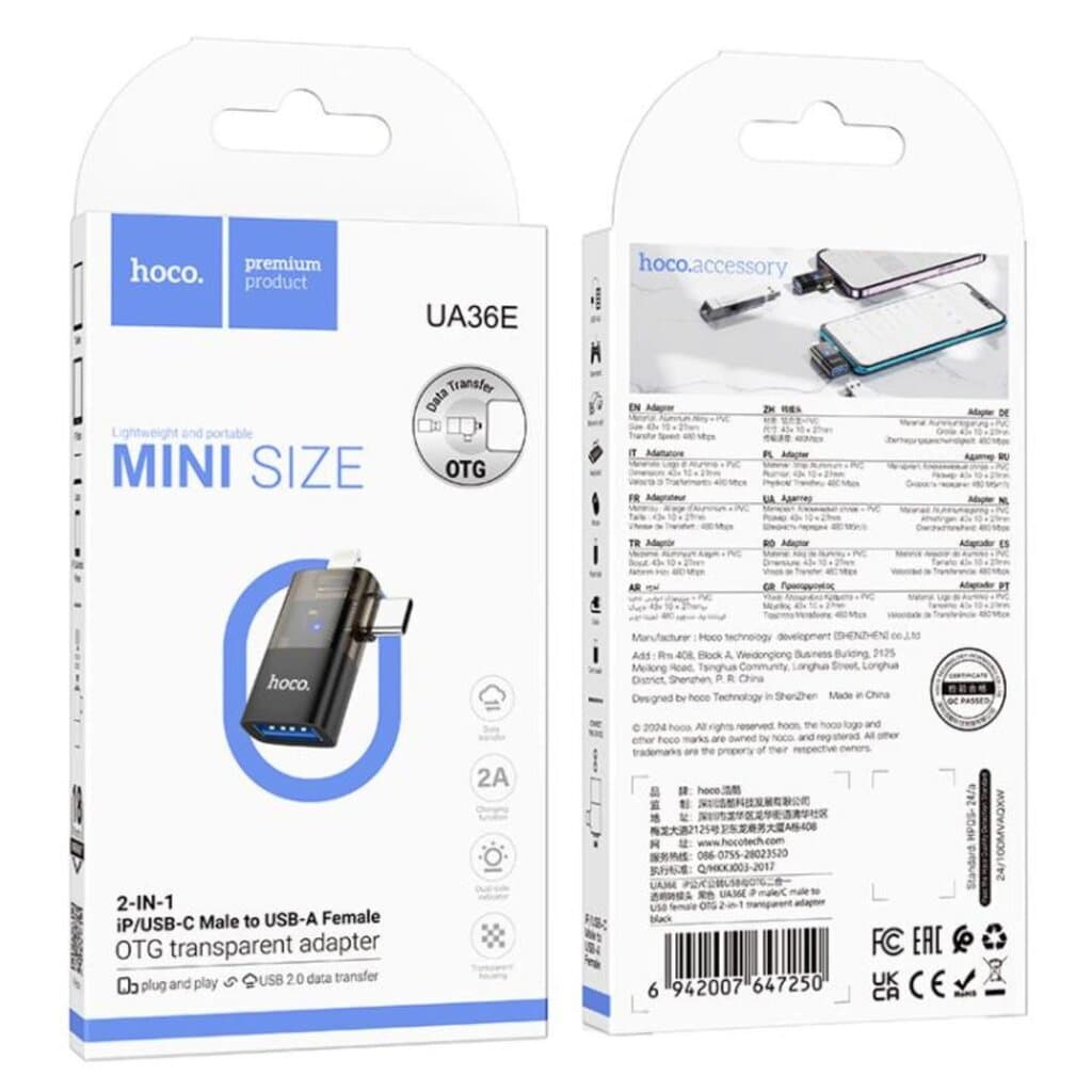 Hoco UA36E 2-in-1 OTG adapter 2