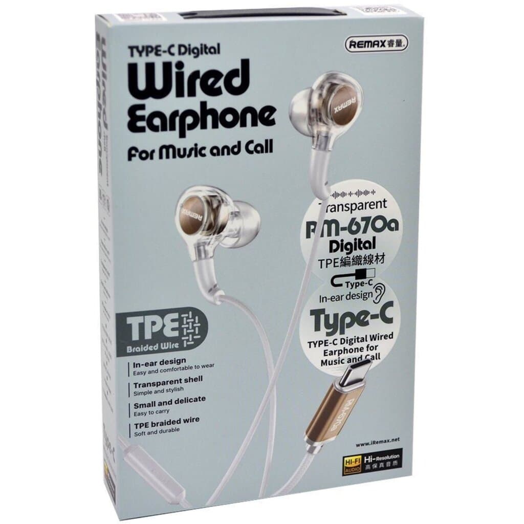 Remax RM-670A Type-C Digital Wired Earphone 2