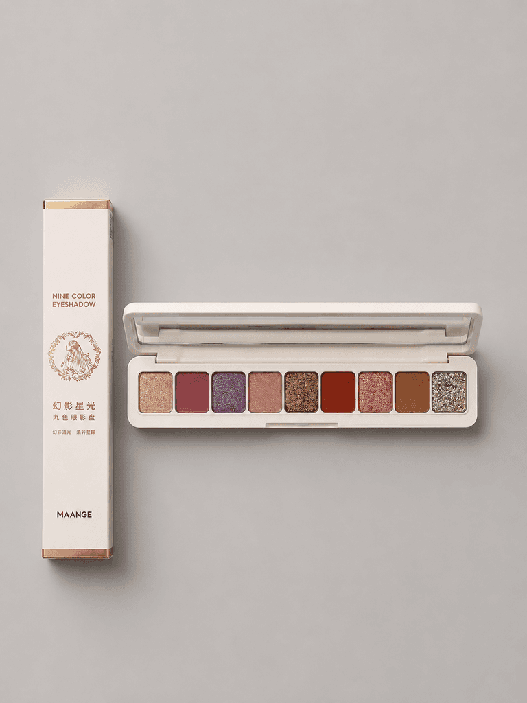 Maange 9-Color Radiant Shine Eyeshadow Palette - Creamy Wet Starry Eyes Finish 1