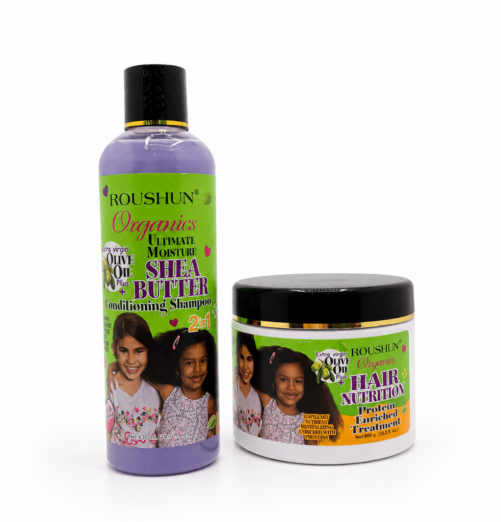 Roushun Organics Olive Oil & Shea Butter Shampoo and Hair Mask Set 1