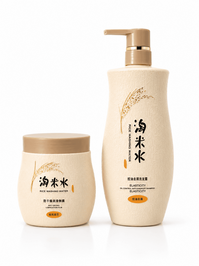 Premium Rice Water Hair Care Duo - Oil Control Anti-Dandruff Shampoo & Nourishing Mask 1