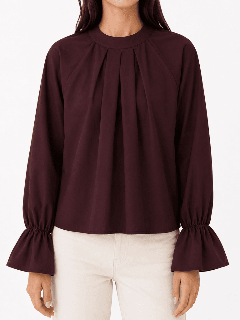 Henza Women's Premium High-Quality Cotton Blouse - Dark Red (Free Size) 1