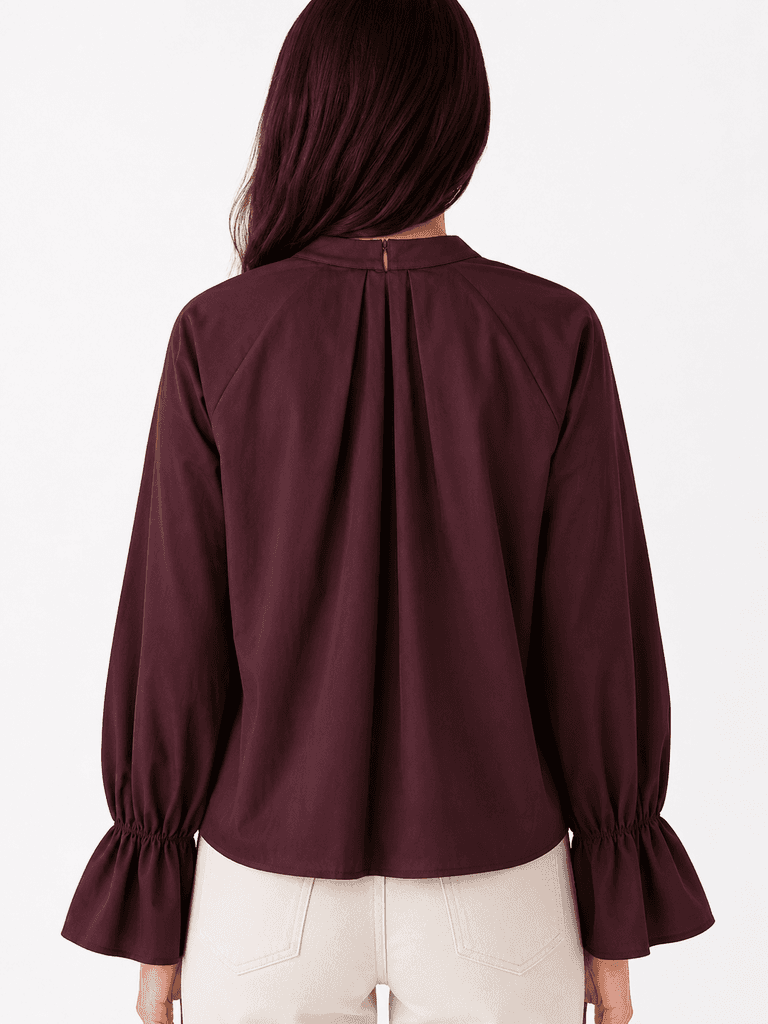 Henza Women's Premium High-Quality Cotton Blouse - Dark Red (Free Size) 2