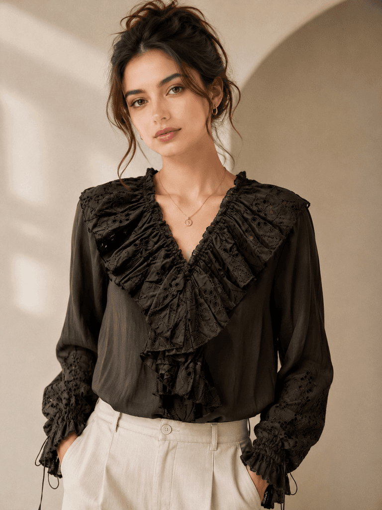 Miss Nisa Premium High-Quality Cotton Blouse for Women - Dark Green (Size 36) 1