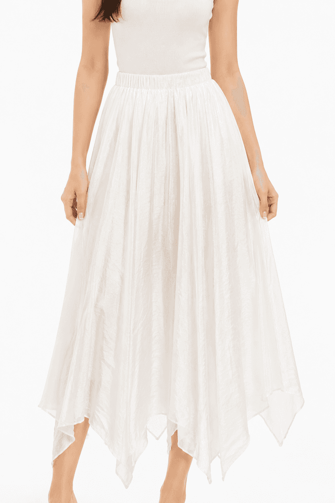 FIRST ANGELS Premium White Tencel Skirt for Women - Size S 1