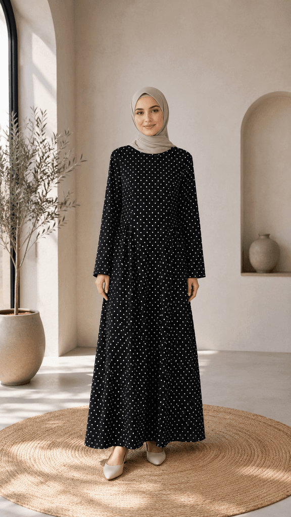 Elegant MELIKE TATAR Women's Black Dress - High-Quality Polyester Fabric - Size 36 1