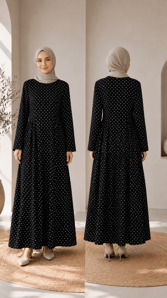 Elegant MELIKE TATAR Women's Black Dress - High-Quality Polyester Fabric - Size 36 3