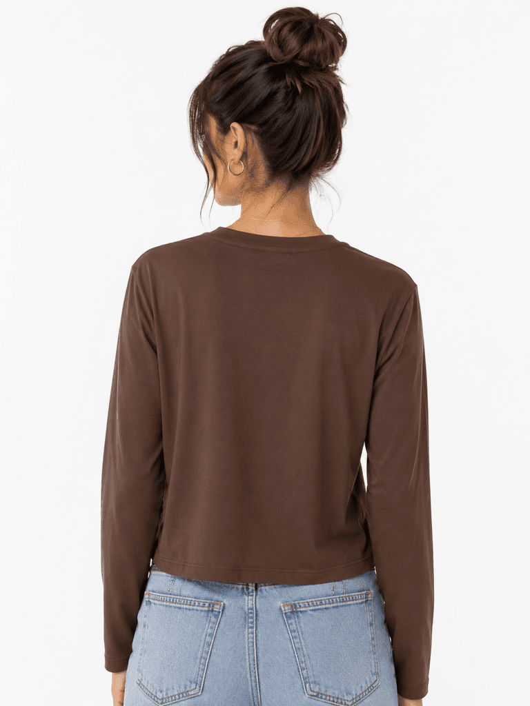 FIRST angele Women's High-Quality Cotton Blouse - Dark Brown (S) 2