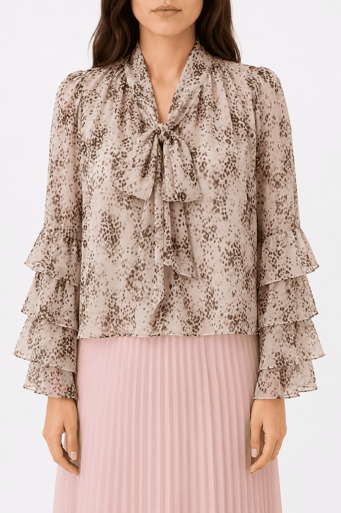 MAESTRO Premium High-Quality Women's Polyester Blouse - Light Brown (Free Size) 1