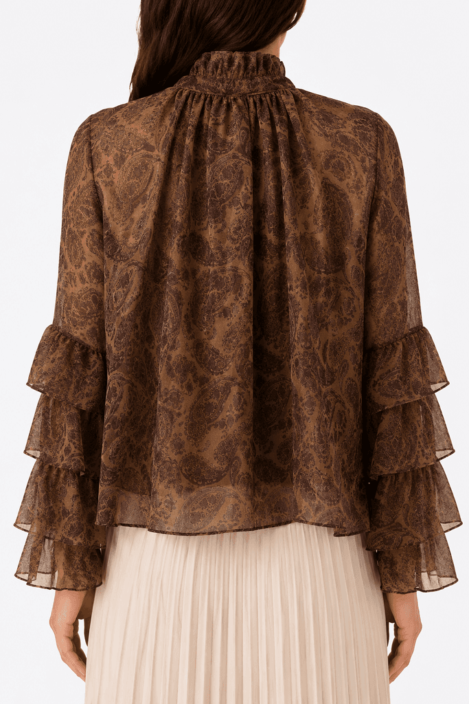 MAESTRO Premium High-Quality Women's Polyester Blouse - Dark Brown (Free Size) 2