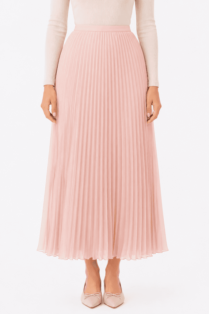 Henza Women's Premium High-Quality Polyester Skirt - Light Pink (Free Size) 1
