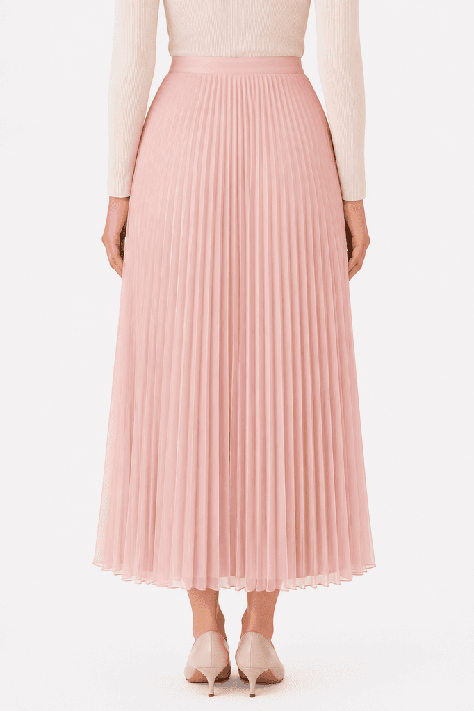 Henza Women's Premium High-Quality Polyester Skirt - Light Pink (Free Size) 2
