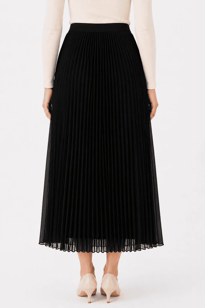 Henza Women's Premium High-Quality Polyester Skirt - Black (Free Size) 2