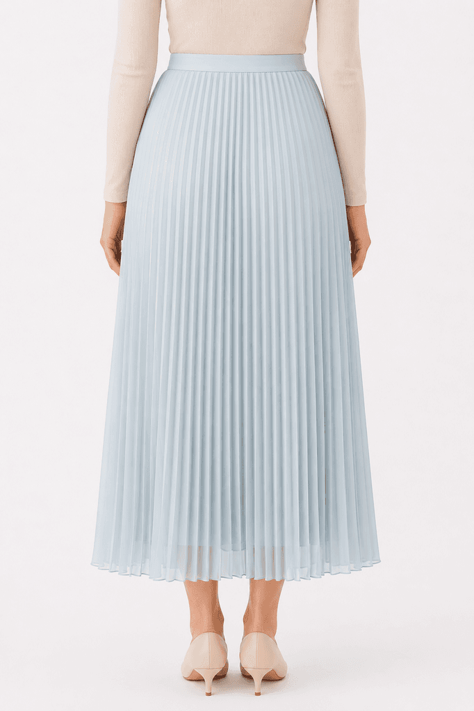 Henza Women's Premium High-Quality Polyester Skirt - Light Blue (Free Size) 2