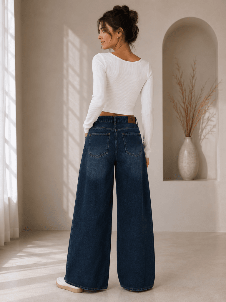 LY LOVE Premium Women's High-Quality Denim Jeans - Blue (Size 36) 2