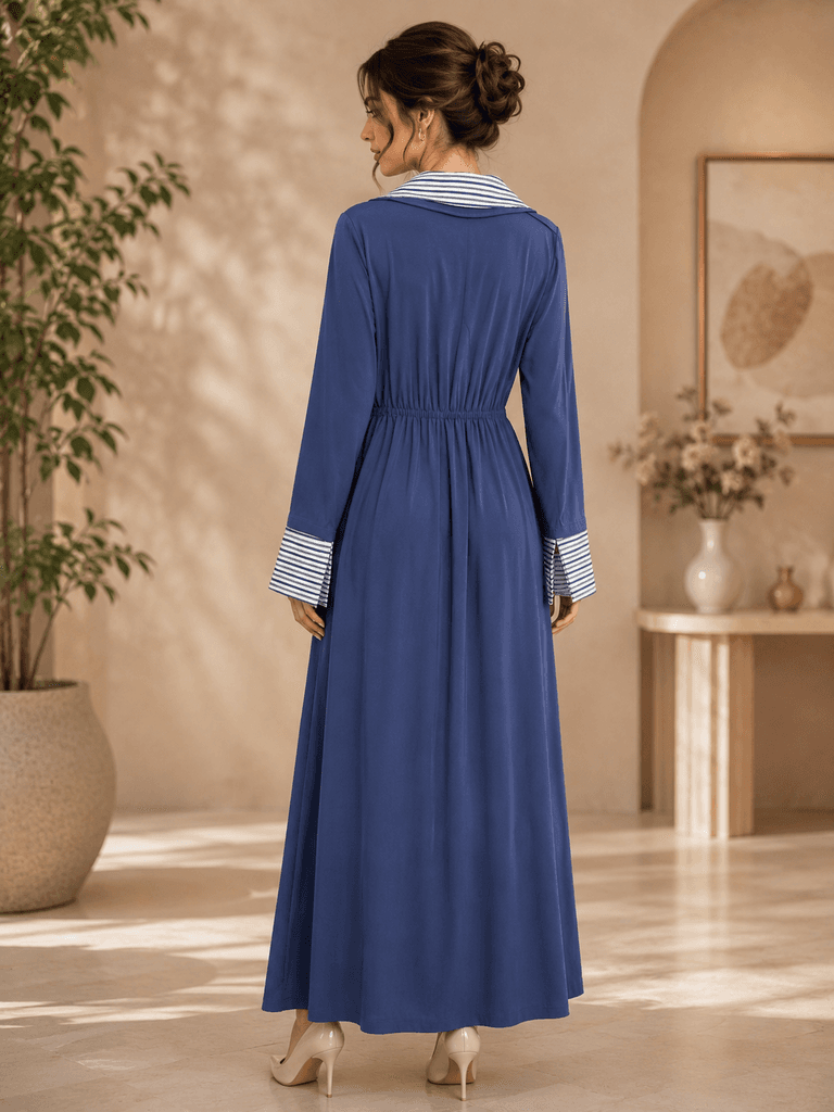 ATAMU Women's Elegant Polyester Dress - Blue (Size 38) — photo 2