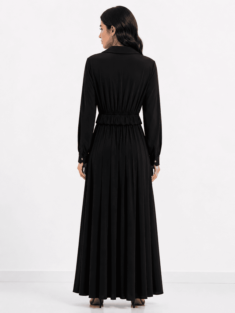 RESSAM Women's Elegant Polyester Dress - Black (Size 36) — photo 2