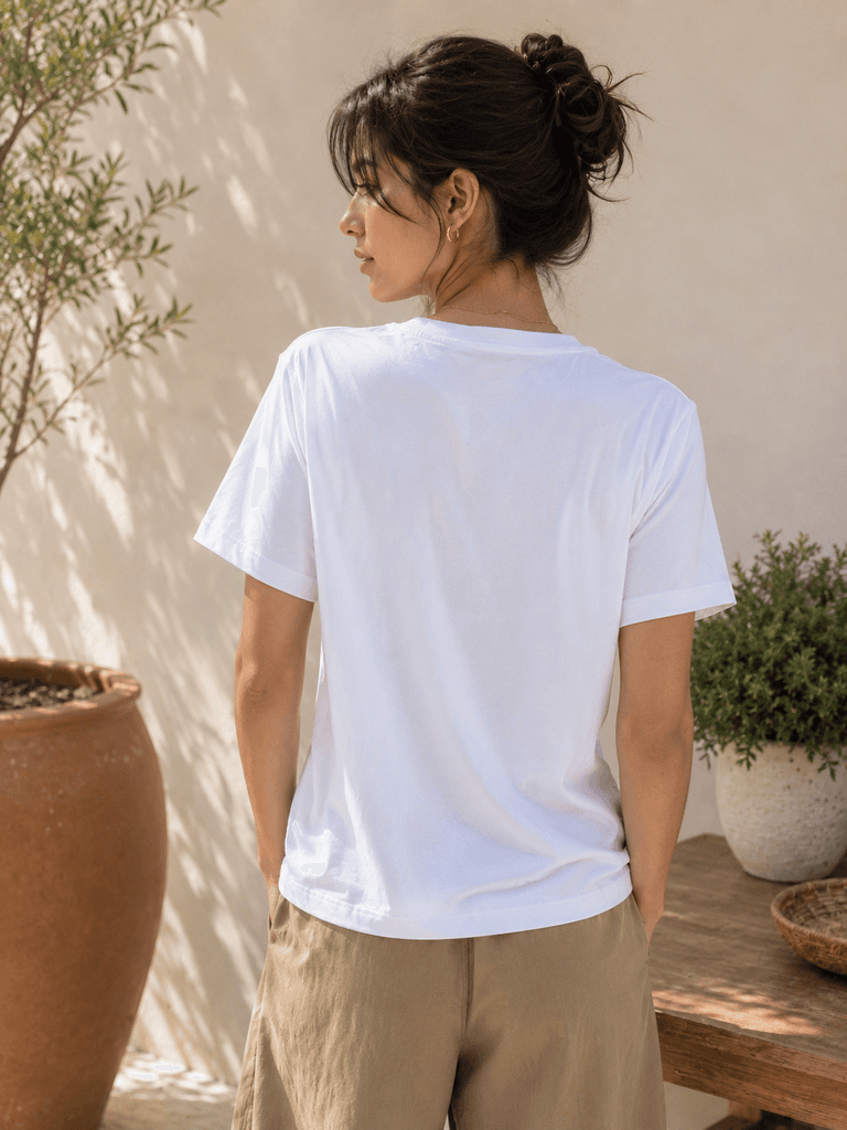 New Fashion Women's Classic White Cotton T-Shirt - Premium Soft Fabric (S) 2