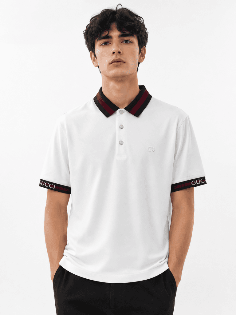 Premium Gucci Men's Master Quality Cotton T-Shirt - White (XL) 1