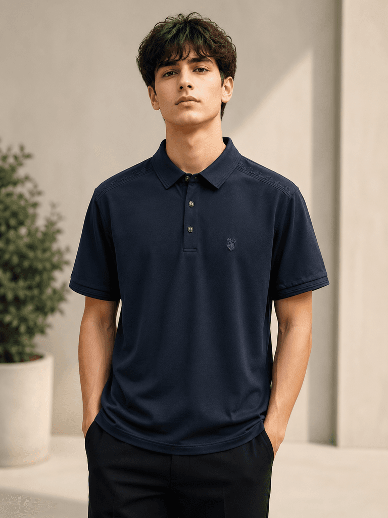 Loro Piana Master Quality Men's Premium Cotton T-Shirt - Navy Blue (XL) 1