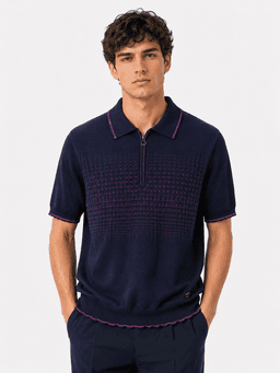 Stefano Ricci Premium Cotton Men's T-Shirt - Navy Blue (XL) — photo 1