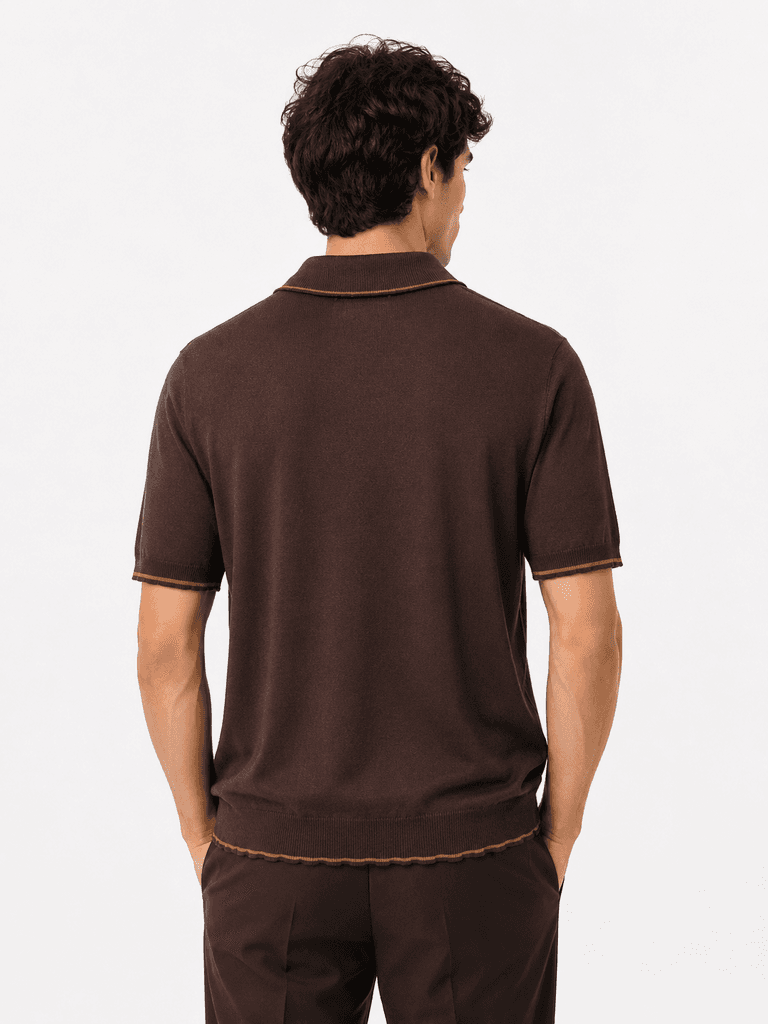 تيشيرت Stefano Ricci الفاخر من القطن للرجال - بني داكن (XL) — photo 2