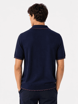 Stefano Ricci Premium Cotton Men's T-Shirt - Navy Blue (XL) — photo 2