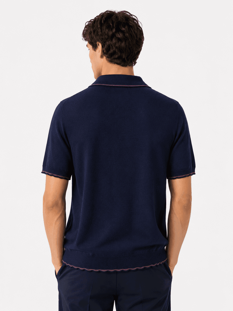 Stefano Ricci Premium Cotton Men's T-Shirt - Navy Blue (XL) — photo 2