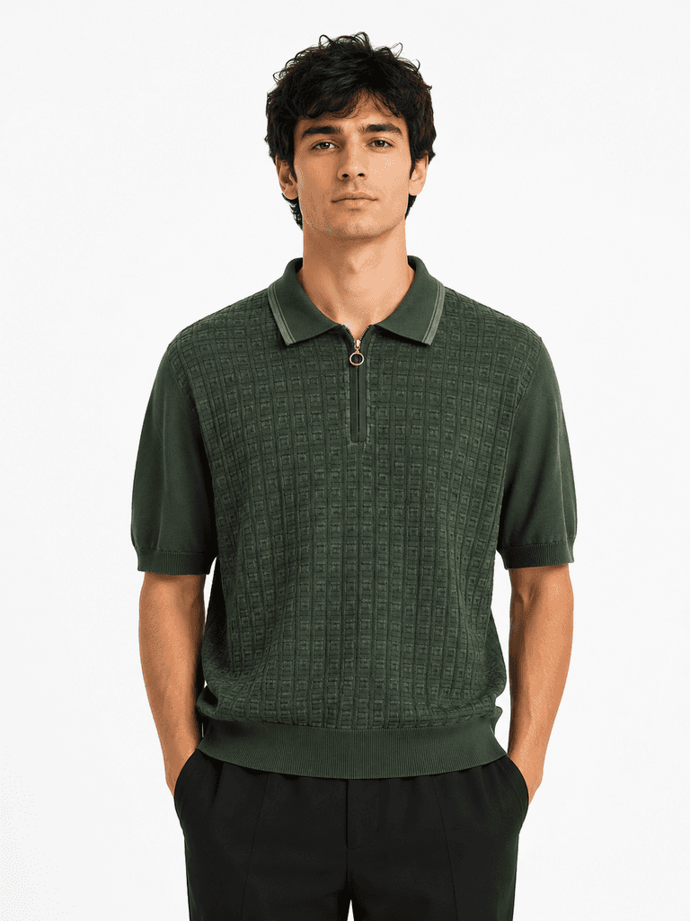 STEFANO RICCI Men's Premium Cotton T-Shirt - Dark Green (XL) 1