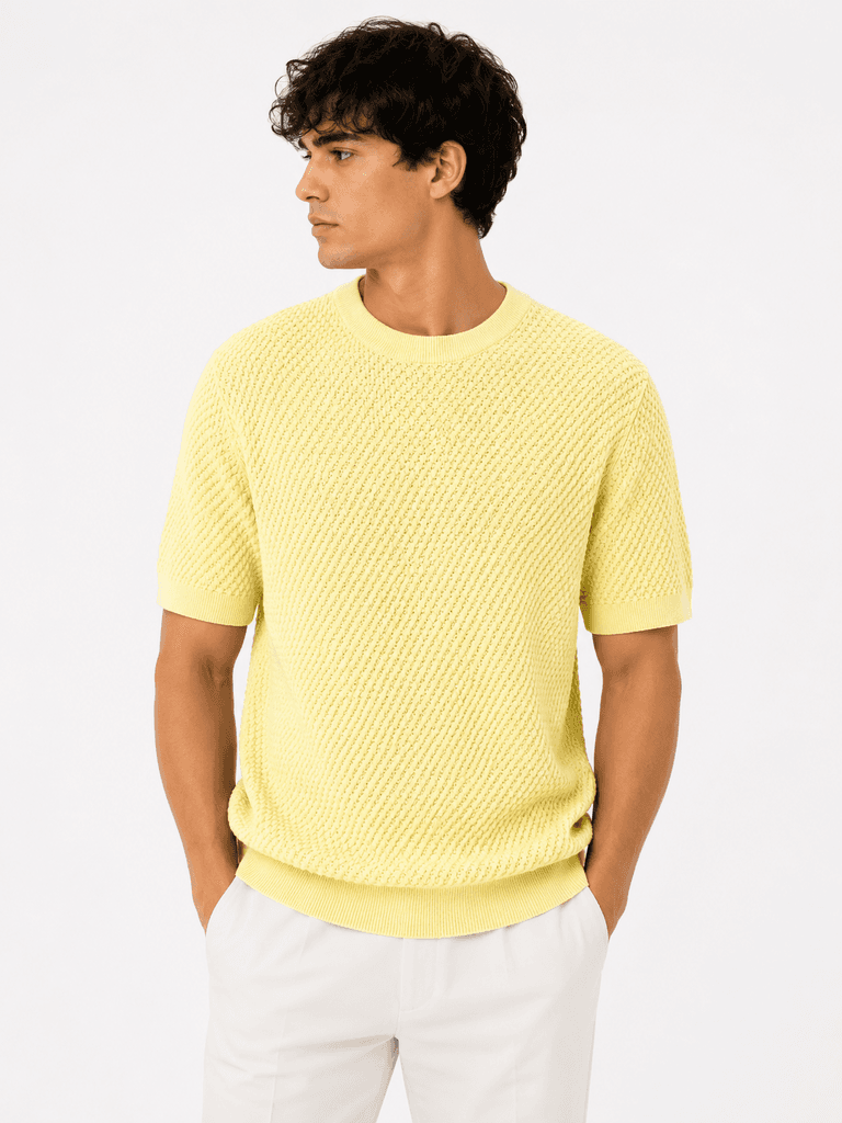 Zilli Premium Master Quality Men's Cotton T-Shirt - Yellow (XL) 1