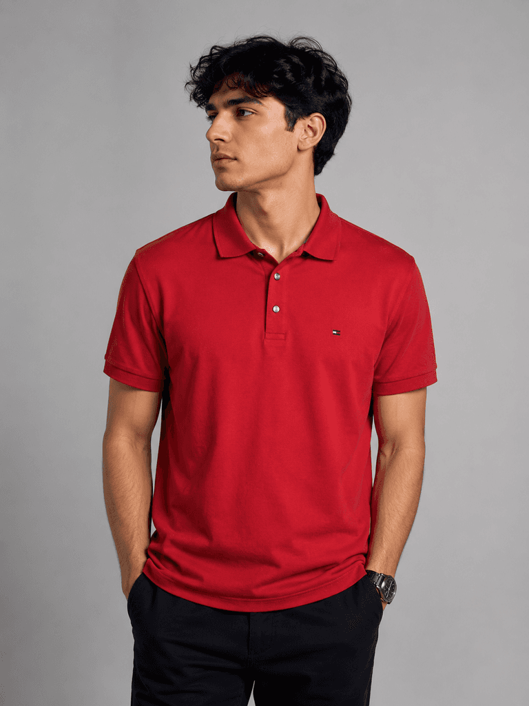 Hit Time Men's Premium Cotton Short Sleeve T-Shirt - Red (M) 1