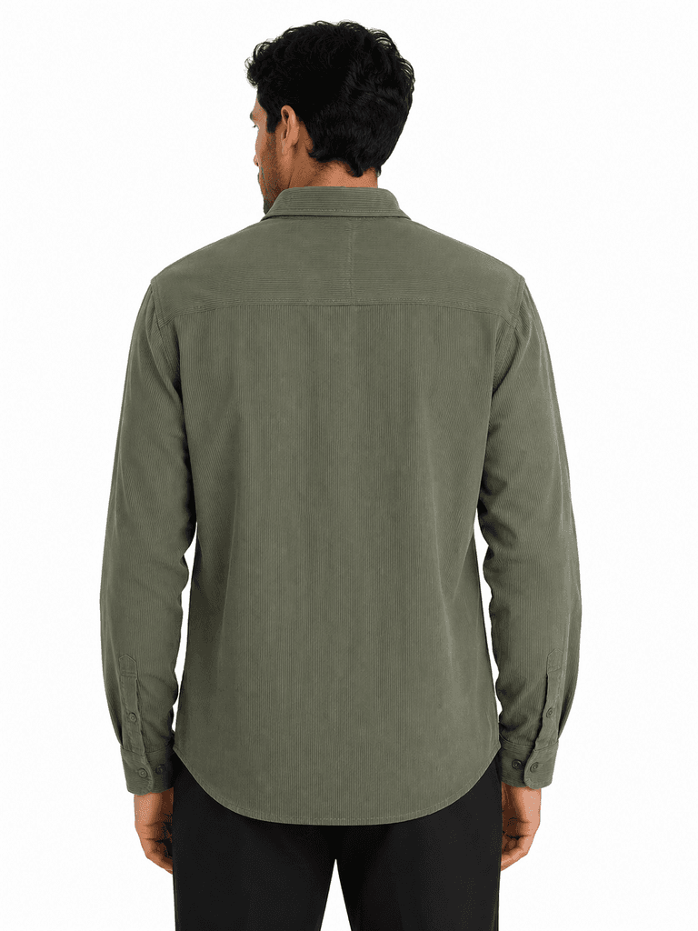 FBI Men's Premium Viskon Fabric Shirt - Dark Green (S) 2