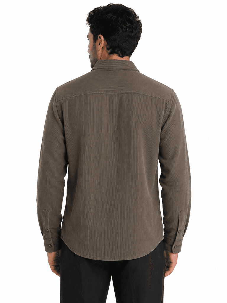 FBI Men's Premium Viskon Fabric Shirt - Dark Brown (S) 2