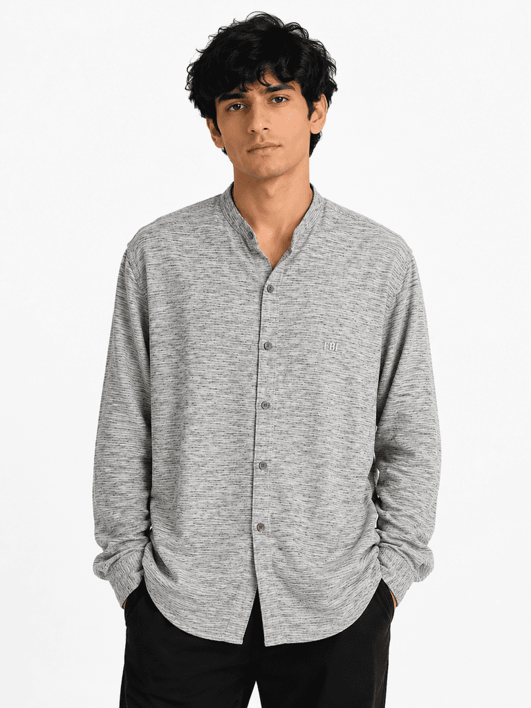 FBI Men's Premium Cotton Shirt - Light Gray (S) 1