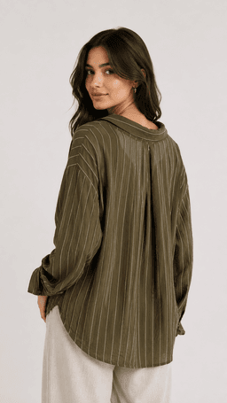 nod-s Women's Premium Breathable Cotton Shirt - Olive Green (Free Size) — photo 2