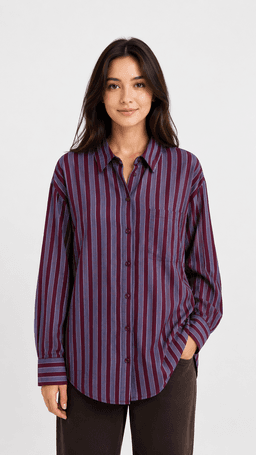 Nox-s Women's Casual Cotton-Polyester Blend Shirt - Dark Red (S) — photo 1