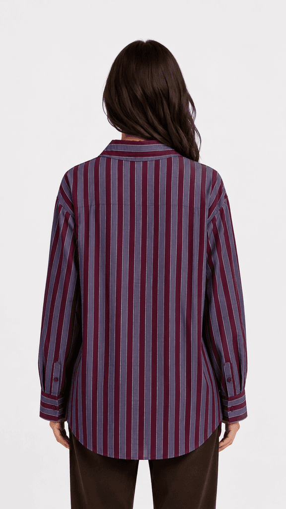 Nox-s Women's Casual Cotton-Polyester Blend Shirt - Dark Red (S) — photo 2